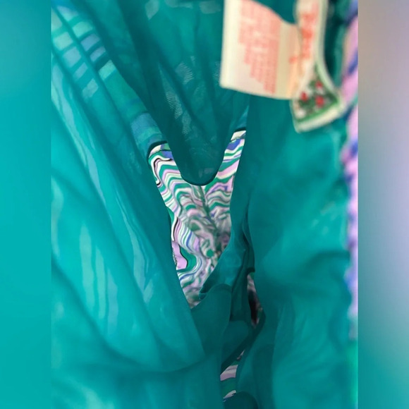 Flying Tomato Sheer Funky Retro Printed Wide Leg Palazzo Pants Size Small - Picture 7 of 11